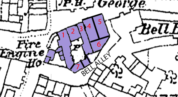 Map showing properties in 1851