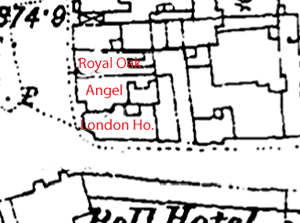 Map of London House, Angel and Royal Oak
