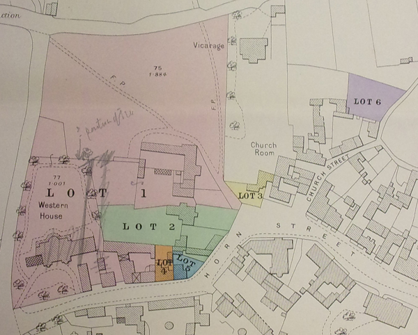 6 lots marked on coloured plan
