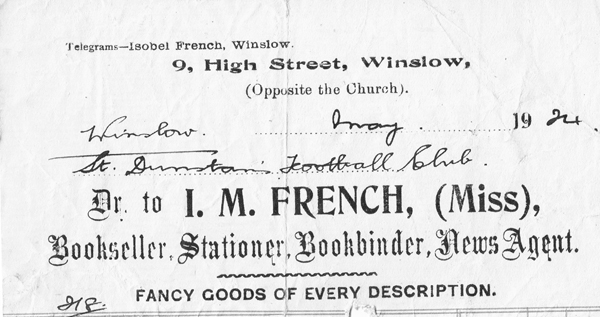 I.M. French billhead, 9 High Street