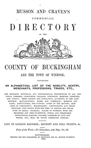Musson & Craven's Directory 1853