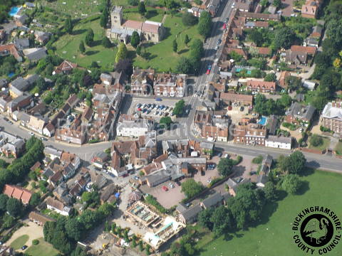 Aerial view of building work in progress