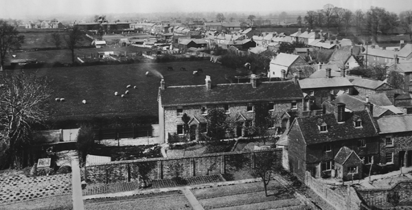 Houses in Vicarage Road viewed from church tower