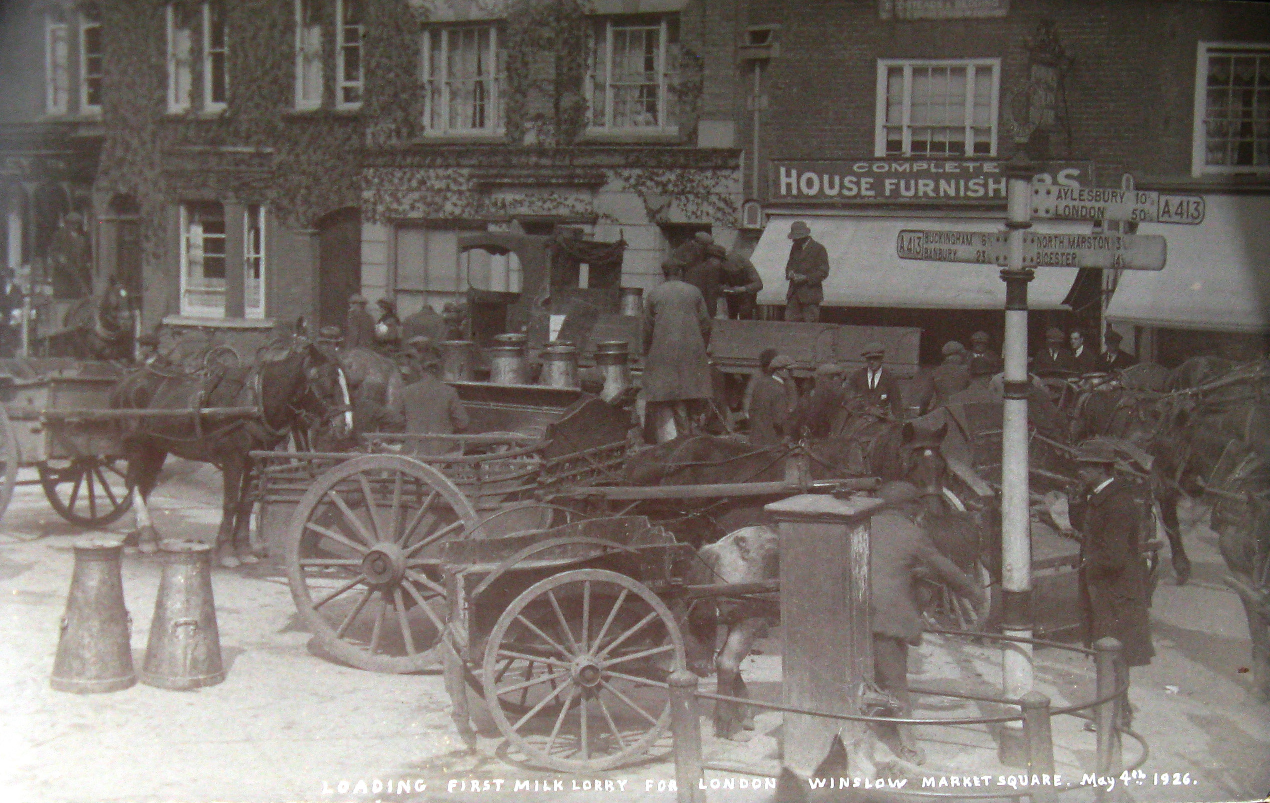 Milk churns on the Market Square