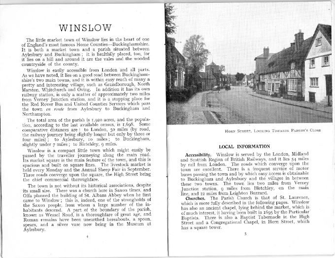 Text on Winslow, photo of Horn Street