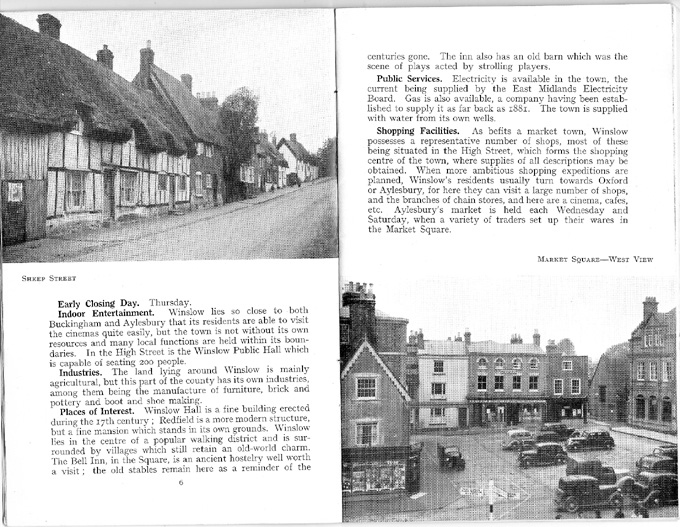 Text on Winslow, photos of Sheep Street, Market Square