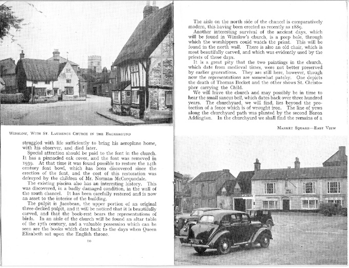 Text on the church, photos of Horn Street and The Bell