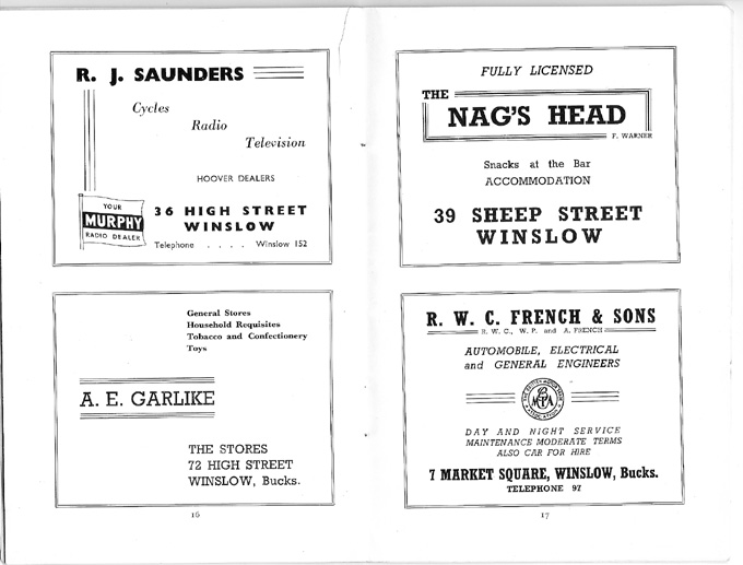 Adverts for Saunders, Garlike, Nag's head, French