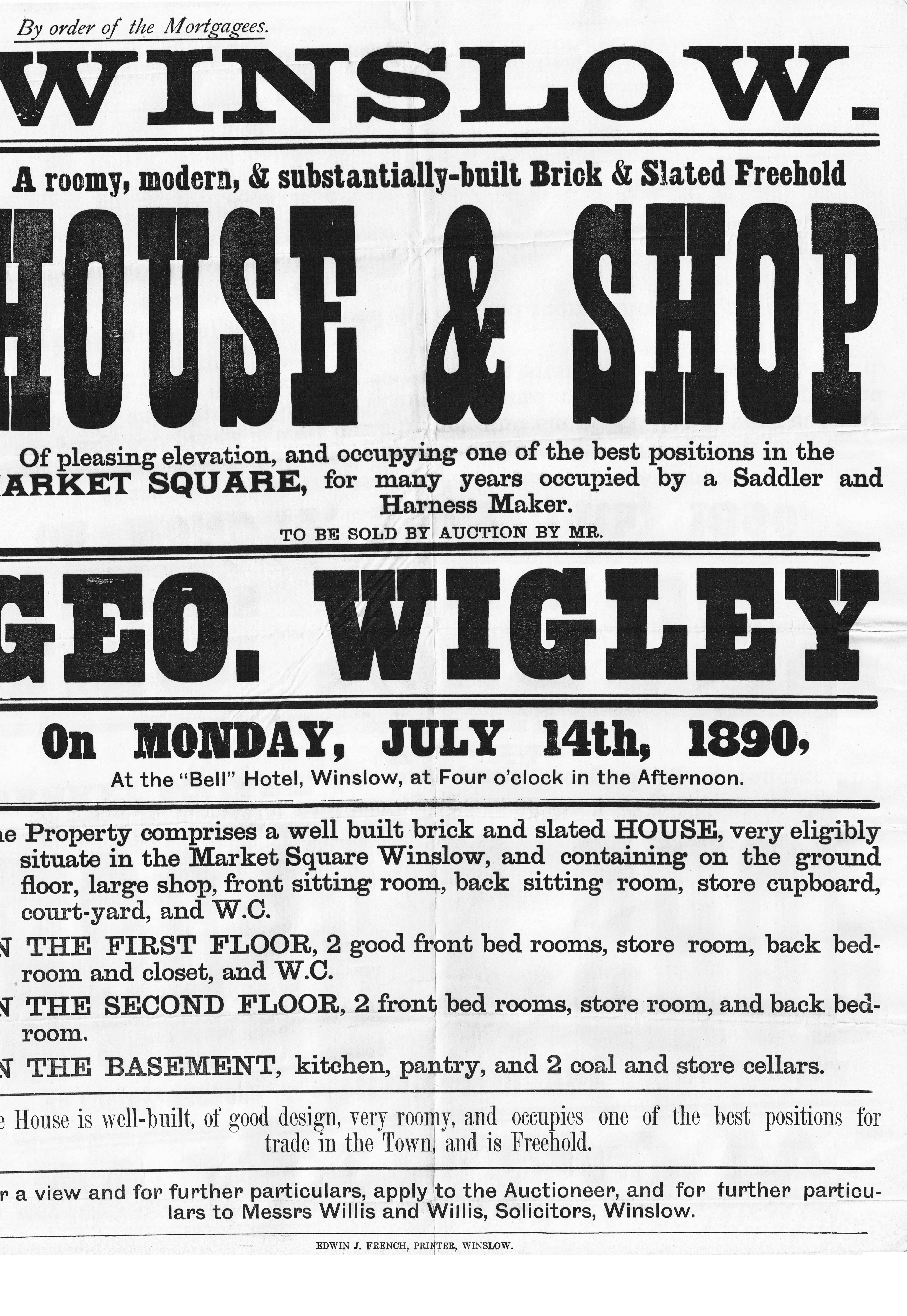 Sale poster, 1890