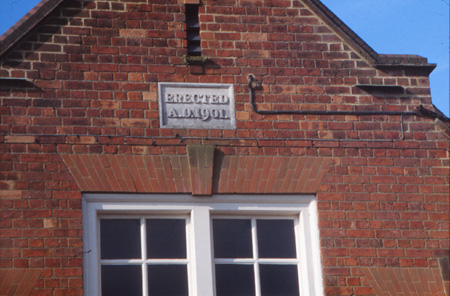 The datestone (1901) in the former school building