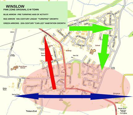 Map showing development of Winslow