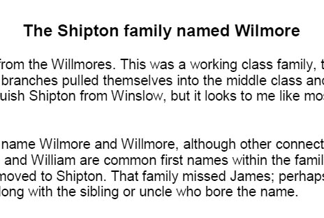 Document about the Wilmores